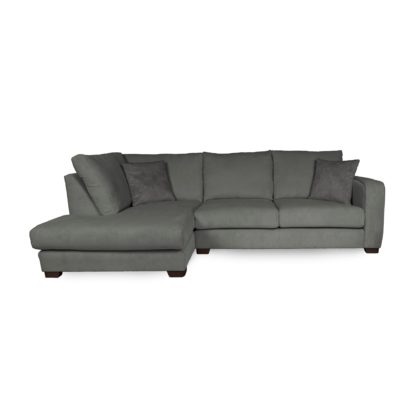 An Image of Carson Corduroy Left Hand Corner Sofa Emerald Green