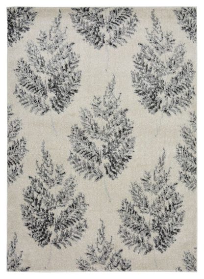 An Image of Villa Leaf Rug - 80x150cm - Grey