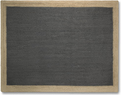 An Image of Granico Jute Border Rug, Large 160 x 230cm, Charcoal & Natural