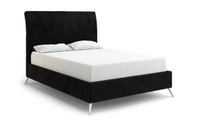 An Image of MiBed Seattle Velvet Kingsize Bed Frame - Black