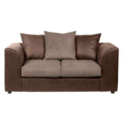 An Image of Blake Fabric Combo 2 Seater Sofa Chocolate (Brown)