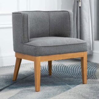 An Image of Lucille Fabric Upholstered Armchair In Dark Grey