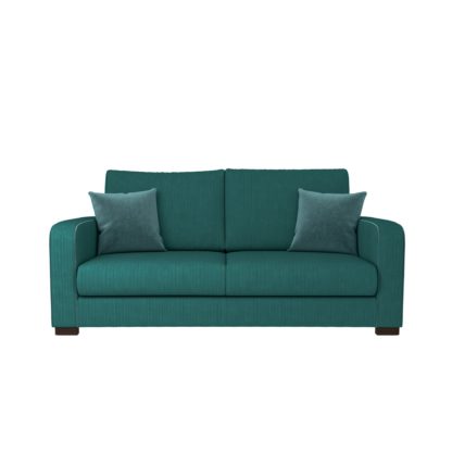An Image of Carson Corduroy 3 Seater Sofa Emerald Green