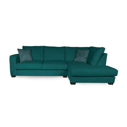 An Image of Carson Corduroy Right Hand Corner Sofa Emerald Green