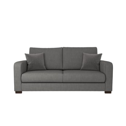 An Image of Carson Corduroy 3 Seater Sofa Emerald Green