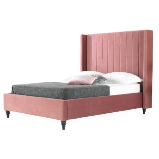 An Image of Turin Contemporary Blush Bed Frame Pink Blush