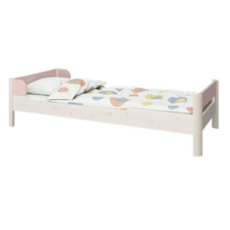 An Image of Oniria Wooden Single Bed In Whitewash Pink
