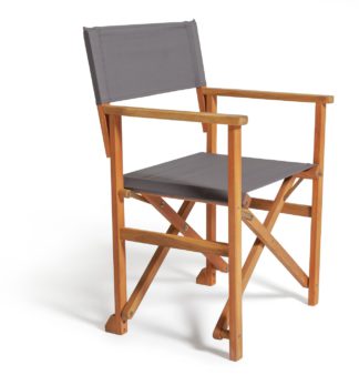 An Image of Habitat Wooden Director Chair - Charcoal