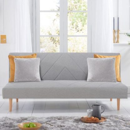 b3bb07dac1a2be9b2f234bc9d1aab2a173c8dbf5ccf8fb020791181aadd2f2b5.jpg An Image of Waltom Linen Fabric Upholstered Sofa Bed In Grey