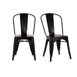 An Image of Daxton Set of 2 Metal Chairs Black