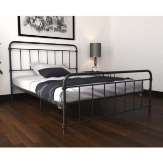 An Image of Wallace Metal King Size Bed In Black