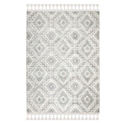 An Image of Victoria Geometric Rug Grey and White