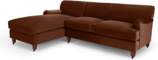 An Image of Orson Left Hand Facing Chaise End Sofa Bed, Warm Caramel Velvet