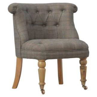 An Image of Trenton Fabric Upholstered Accent Chair In Petite Multi Tweed