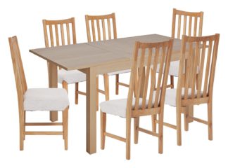 An Image of Habitat Clifton Wood Extending Dining Table & 6 Oak Chairs