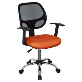 An Image of Loft Fabric Home And Office Chair In Black With Orange Seat
