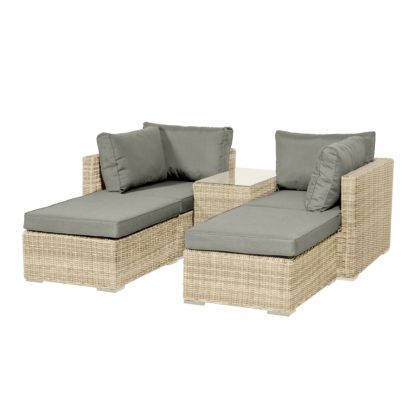 An Image of Lisbon 4 Seater Relaxer Set Grey