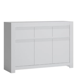 An Image of Delph 3 Door 3 Drawer Sideboard - White