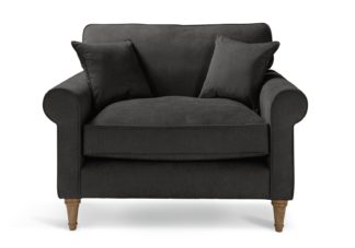 An Image of Habitat William Fabric Cuddle Chair - Charcoal