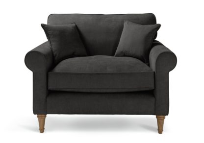 An Image of Habitat William Fabric Cuddle Chair - Charcoal
