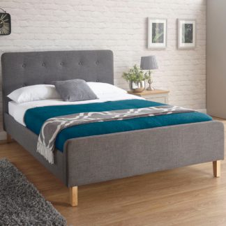 An Image of Ashbourne Fabric Bed Frame Grey