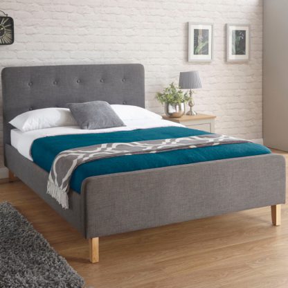 An Image of Ashbourne Fabric Bed Frame Grey