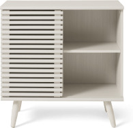 An Image of Tulma Compact Cupboard, White-Washed Oak Effect
