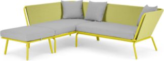 An Image of Tice Garden Corner Sofa, Chartruse and Grey