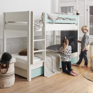 An Image of Morden Kids Wooden Bunk Bed With Safety Rail In Azur Mint