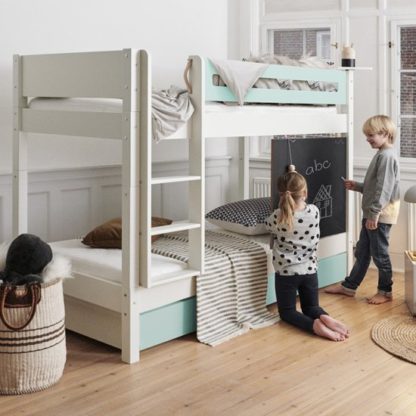 c2a3fc5712aff669afe9b894f58279df9099d8cef4041b838e4d5e12303d27bf.jpg An Image of Morden Kids Wooden Bunk Bed With Safety Rail In Azur Mint