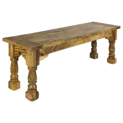 c40bbc14180ee40b0ad965126c846c11415f6bf9b8ac5ce5117d942268f4f732.jpg An Image of Granary Wooden Dining Bench In Oak Ish With Turned Legs