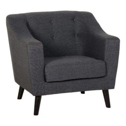 An Image of Ashley Fabric 1 Seater Sofa In Dark Grey