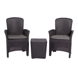 An Image of Faro 2 Seater Black Bistro Set Black