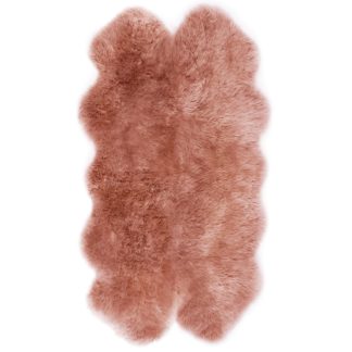 An Image of Quad Sheepskin Rug Pink