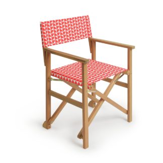 An Image of Habitat Wooden Director Chair - Geo Orange