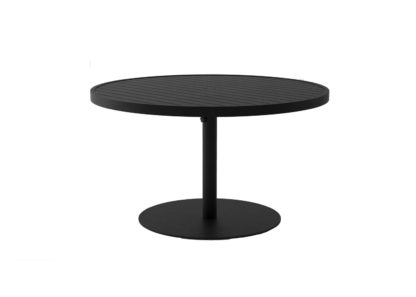 An Image of Case Eos Pedestal Circular Outdoor Dining Table White