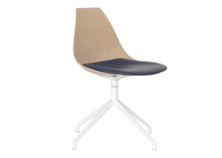 An Image of Case Ziba Chair Oak Veneer Black Leather Seat Pad