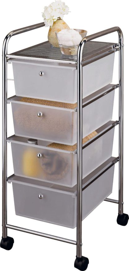 An Image of Argos Home 4 Drawer Storage Trolley on Wheels