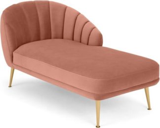 An Image of Primrose Right Hand Facing Chaise Longue, Velvet Blush Pink