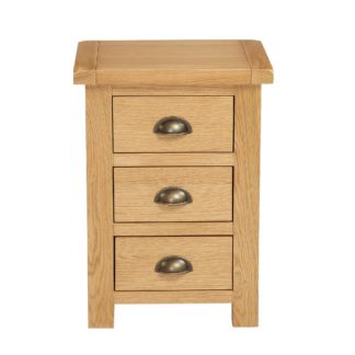 An Image of Sherbourne Oak Bedside Table Brown