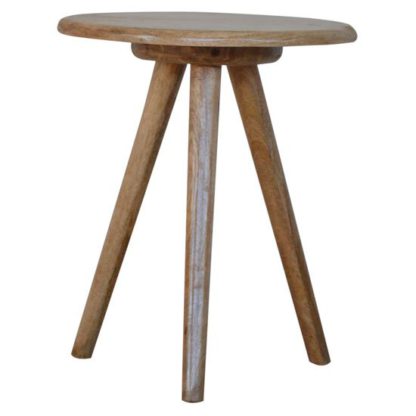 ca787ad0d1cd9bb3d5a1100df0e16e356bd71ecb783d6e7a94ea71cc18212575.jpg An Image of Neligh Wooden Round Tripod Stool In Natural Oak Ish