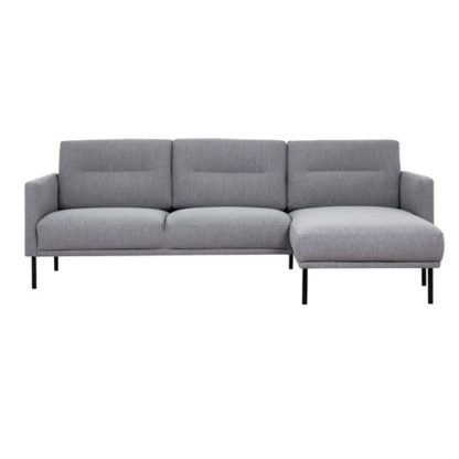 caa39ba25b55ac6480c282a2c649203ea047ba85f2fbe9655bfe2cc2122aced8.jpg An Image of Nexa Fabric Right Handed Corner Sofa In Soul Grey With Black Leg