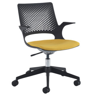 An Image of Solus Designer Home And Office Chair In Black With Black Base