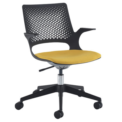 An Image of Solus Designer Home And Office Chair In Black With Black Base