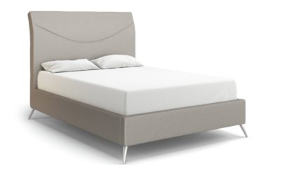 An Image of MiBed Seattle Fabric Double Bed Frame - Grey