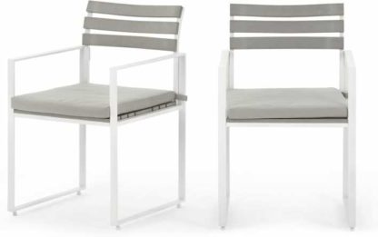 cc1b923ea24c279fa1a8df3640e3a3b349f91f745fe7e297042e673a8905848a.jpg An Image of Catania Garden set of 2 Garden Dining Chairs, White And Polywood
