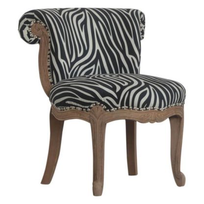 cc4bac9dffb0311e0e29eab30426945aa08bb7deb7dac907c2e27e17f986d28f.jpg An Image of Cuzco Velvet Accent Chair In Zebra Printed And Sunbleach