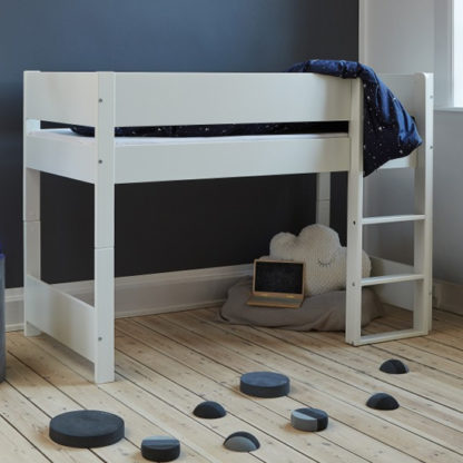 cf05821692cbac0a64b03dfe6cf8fc87f959321f8d41ece50595042781a8b5c9.jpg An Image of Huia Kids Wooden Mid Sleeper Bunk Bed In White
