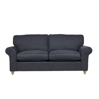 An Image of Rosa Fabric 3 Seater Sofa Grey