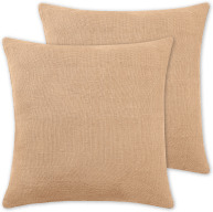 An Image of Adra Set of 2 100% Linen Cushions, 50 x 50cm, Chalk Pink